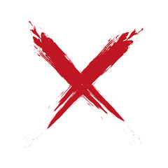 Brush painted sign no, hand drawn style illustration with a grunge effect sign no isolated on white background, vector illustration.