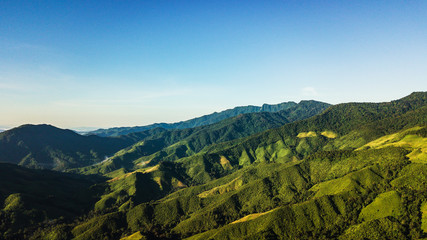 Fototapeta premium High angle view of landscape Mountain in Nan province Thailand