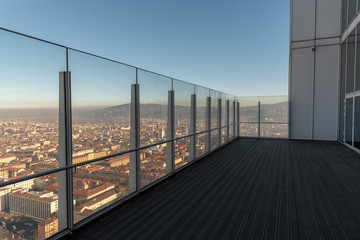 panoramic view from the terrace of the skyscraper