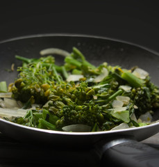 broccoli in a pan