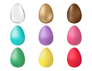 Colored eggs set vector illustration