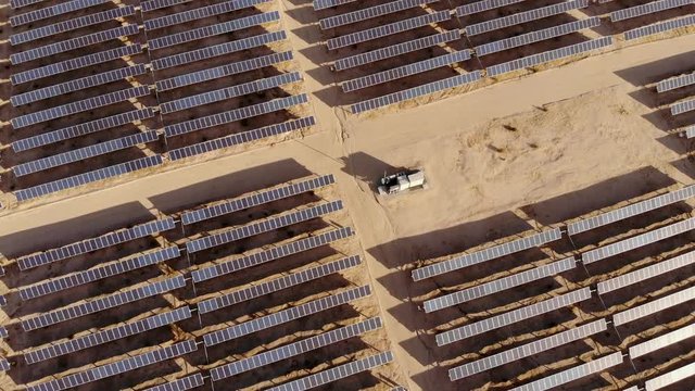 new solar farm with solar panels 
