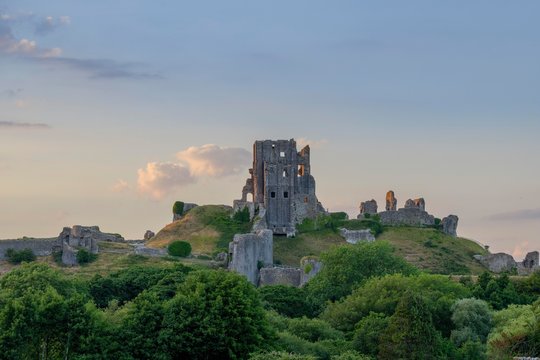 Castle ruin, Corfe Castle, England, Great Britain