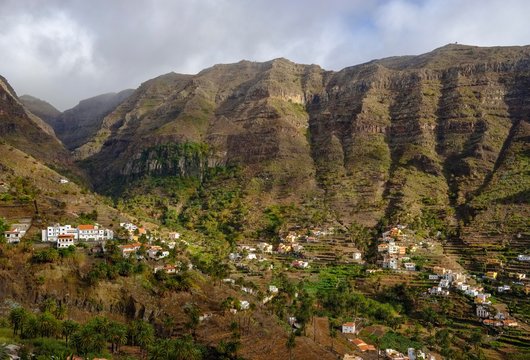 Upper valley with Lomo del Balo, Valle Gran Rey, La Gomera, Canary Islands, Spain, Europe
