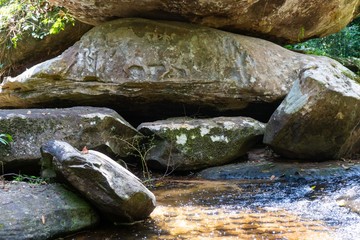 stone carving in the river at Kbal Spean