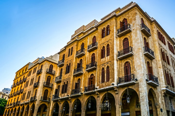 Fototapeta premium Beirut Yellow Colored Multi Level Buildings 04