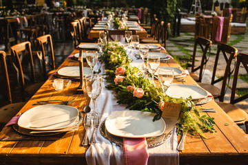table setup, wedding guest table, reception layout vintage and rustic