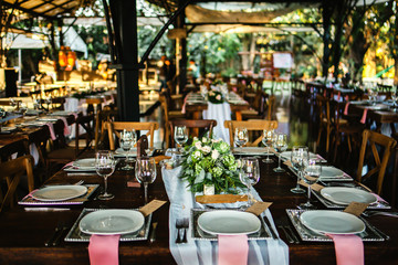 table setup, wedding guest table, reception layout vintage and rustic