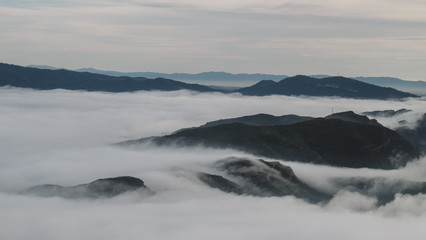 Fototapeta na wymiar Above the clouds II- Montserrat
