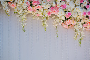 wedding decoration flower background,  colorful background, fresh rose, bunch of flower