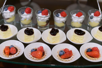 catering food, dessert and sweet, mini canapes, snacks and appetizers, food for the event, sweetmeat