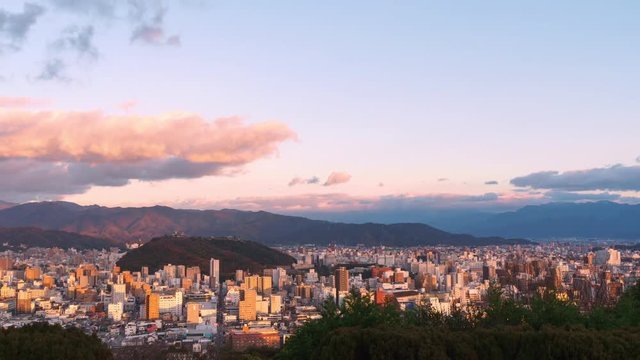 松山市の夕景・タイムラプス