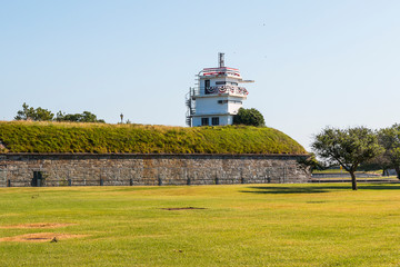 The now vacant M.A.R.S. radio station, Bastion No. 4 at historic Fort Monroe in Hampton, Virginia.  
