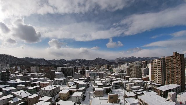 札幌の町並み　タイムラプス　go-pro