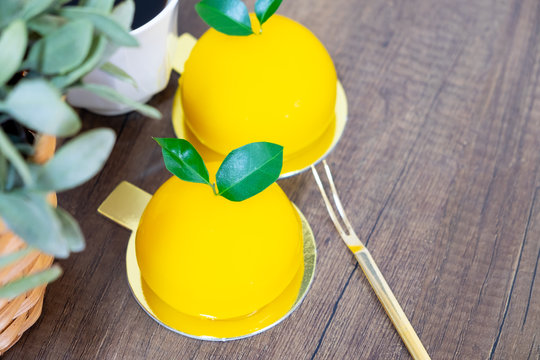 Orange Cake Made From Round Orange Like Real Orange. The Orange Cake Is A Good Luck In China.