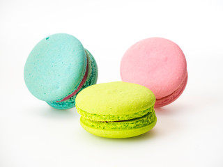 Sweet three macarons love on white
