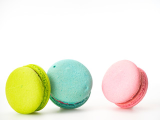 Sweet three macarons love on white