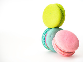 Sweet three macarons love on white