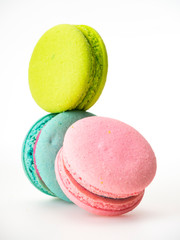 Sweet three macarons love on white