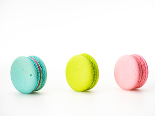 Sweet three macarons love on white