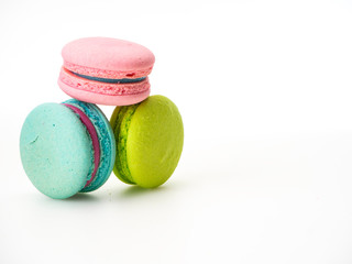 Sweet three macarons love on white