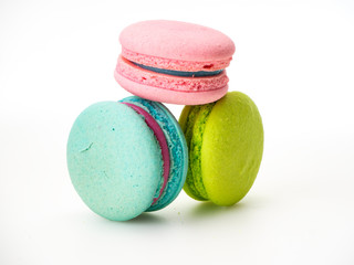Sweet three macarons love on white
