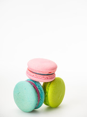 Sweet three macarons love on white