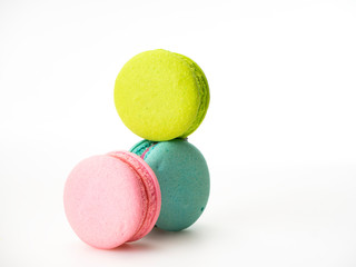 Sweet three macarons love on white