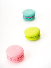 Sweet three macarons love on white