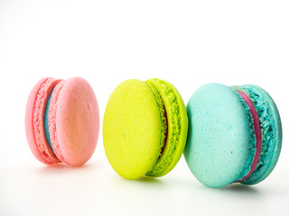 Sweet three macarons love on white