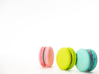 Sweet three macarons love on white