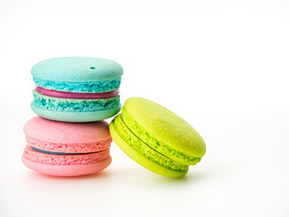 Sweet three macarons love on white