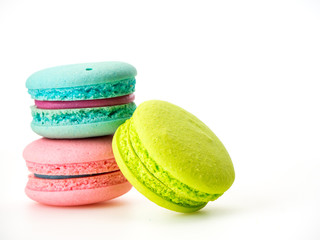 Sweet three macarons love on white