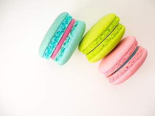 Sweet three macarons love on white