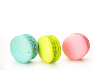 Sweet three macarons love on white
