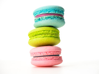 Sweet three macarons love on white