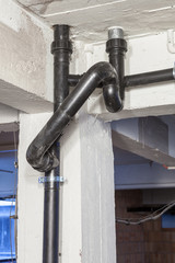 drainage pipes of toilets