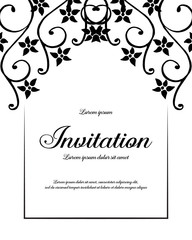 elegant floral frame as element for invitation card vector art