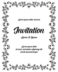 Invitation card romantic design with flower hand draw vector