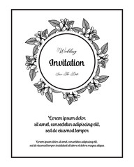 floral frame with floral frame for invitation card vector art