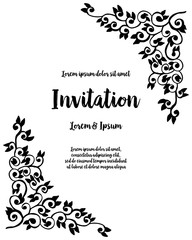 Vintage Floral Greeting Card with Blooming hand draw vector art