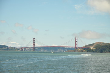 Golden Gate bridge with sky space