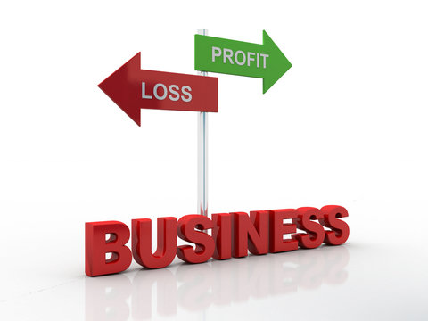 3d illustration Profit Loss Concept 