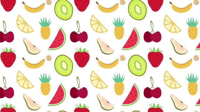 a seamless fruit pattern animation