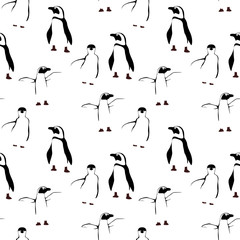 Penguins seamless picture © Elizaveta
