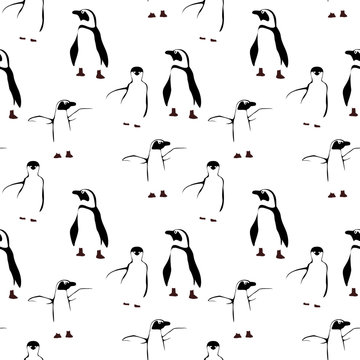 Penguins seamless picture
