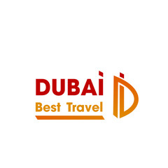 Vector icon of Letter D for Dubai travel company