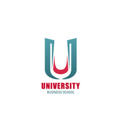 University icon of business school emblem template