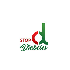 Stop diabetes medical icon for health care design