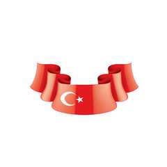 Turkey flag, vector illustration on a white background